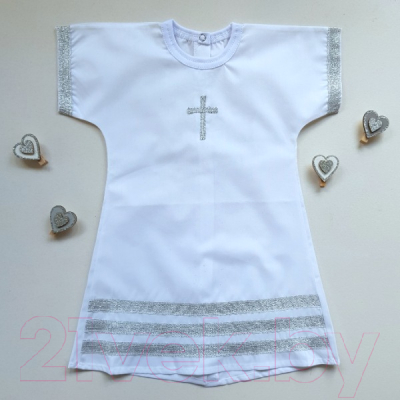 Крестильная рубашка Sofi 7003 (серебристый)