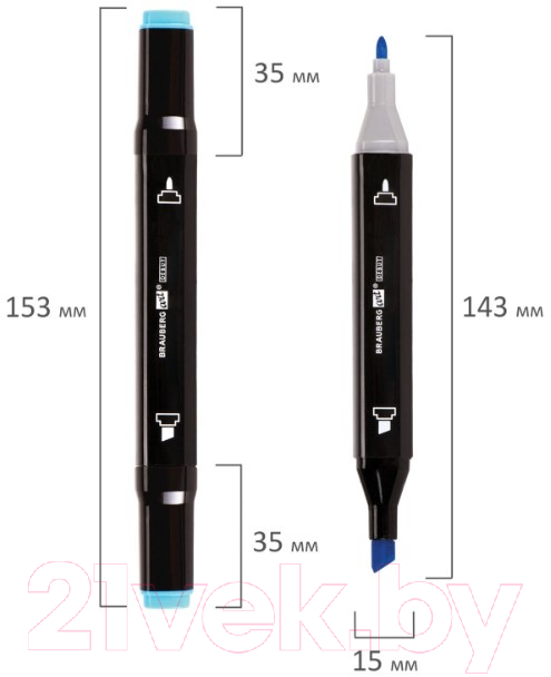 Набор маркеров Brauberg Black / 152133 (96шт)