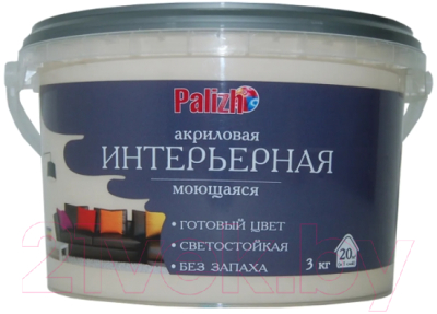 Краска Palizh Акриловая интерьерная моющаяся (3.7кг, тирамису)