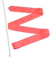 Лента для художественной гимнастики с палочкой No Brand СЕ6-PC (розовый/коралловый) - 