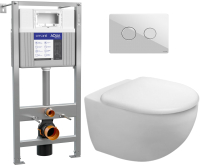 

Унитаз подвесной с инсталляцией Duravit, Architec Rimless 45720900A1 + 50Z/А63476 + P-BU-ACN-CIR-PN/Wh/Gl