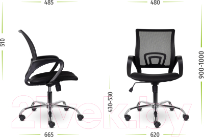 Кресло офисное UTFC Микс СН-696 (хром TG TW01/C11 черный)