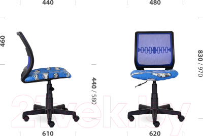 Кресло детское UTFC Аспект Лайт СН-688 (Б/П пластик TW53/Termo машинки на голубом фоне)