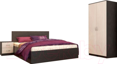 Комплект мебели для спальни Интерьер центр Ронда Мини (венге/беленый дуб)