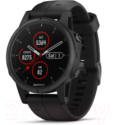 Умные часы Garmin Fenix 5s Plus Sapphire / 010-01987-03 (черный)