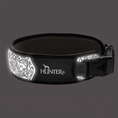 Ошейник HUNTER Collar Divo Reflect 68965 (35-45/M черный/серый)