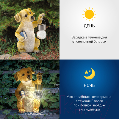 Садовая фигура-светильник ЭРА Умный пес ERASF22-09 / Б0053354