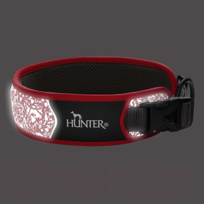 Ошейник HUNTER Collar Divo Reflect 68976 (45-55/L красный/серый)