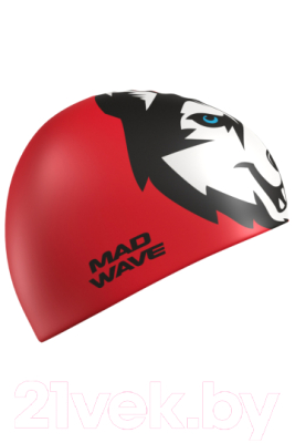 Шапочка для плавания Mad Wave Husky (красный)