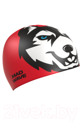 Шапочка для плавания Mad Wave Husky (красный)