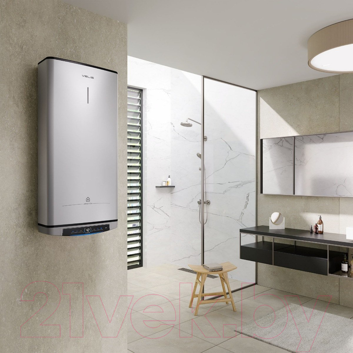 Накопительный водонагреватель Ariston Velis Lux Inox PW Abse WiFi 80 (3700675)