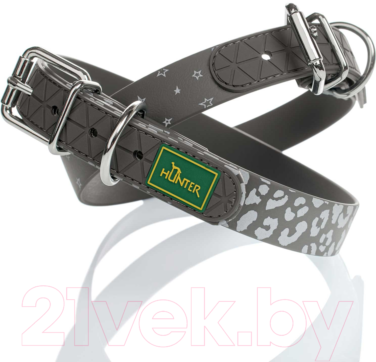 Ошейник HUNTER Collar Convenience Refl 69141 (55/M-L серый принт лев) — фото 2