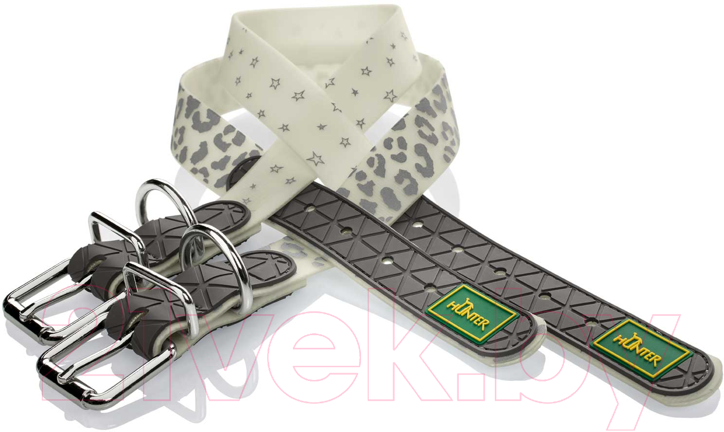 Ошейник HUNTER Collar Convenience Refl Glow 69150 (45/S-M белый/звезды) — фото 2