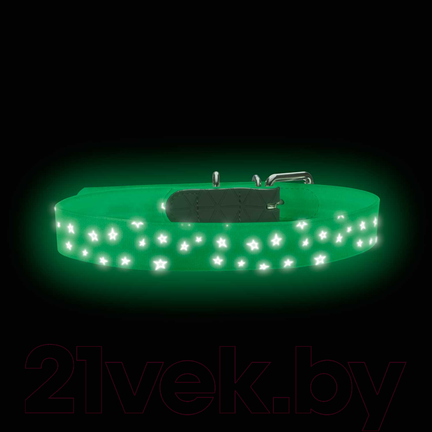 Ошейник HUNTER Collar Convenience Refl Glow 69150 (45/S-M белый/звезды) — фото 4