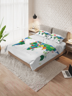 Комплект постельного белья JoyArty Краски мира / bls_4717_euro