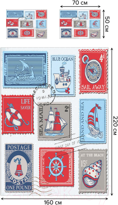 Комплект постельного белья JoyArty Морские почтовые марки / bls_4275_single
