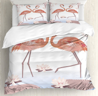 Комплект постельного белья Ambesonne Игривые фламинго / bls_8626_euro - 