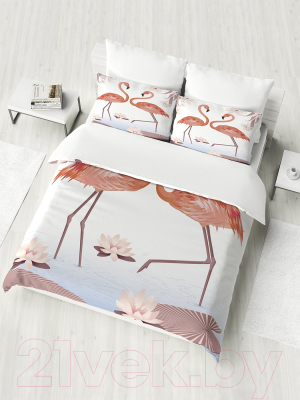 Комплект постельного белья Ambesonne Игривые фламинго / bls_8626_euro