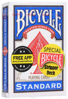 Изображение товара Игральные карты Bicycle Stripper Deck / 1014830 (красный/голубой)