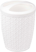 Стакан для зубной щетки и пасты Альтернатива Вязаное плетение / М7120 (белый) - 