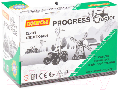 Трактор игрушечный Полесье Прогресс инерционный / 91222 (зеленый)
