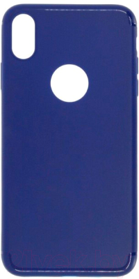 Чехол-накладка Case Glassy для iPhone X (синий, фирменная упаковка)