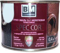 Грунт-эмаль BauMaster СпецКор с молотковым эффектом (400г, черный) - 