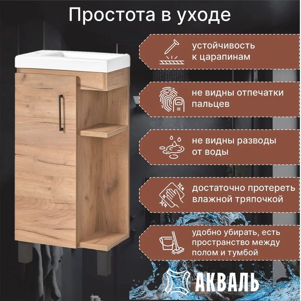 Купить Тумба под умывальник Акваль Лофт / В2.2.01.4.0.0 в Гомеле