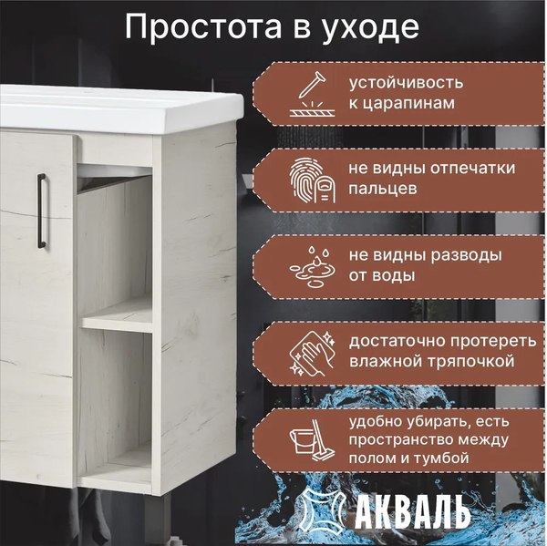 Купить Тумба под умывальник Акваль Лофт / В2.4.01.6.6.1  