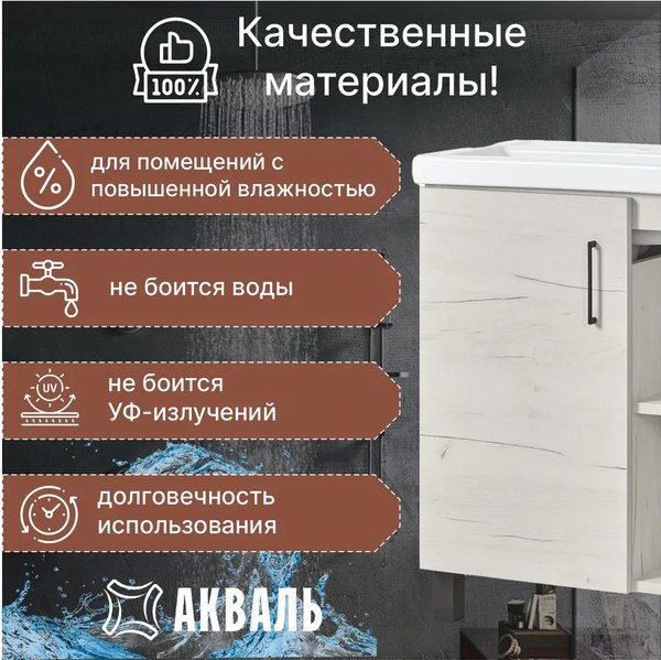 Купить Тумба под умывальник Акваль Лофт / В2.4.01.6.6.1  