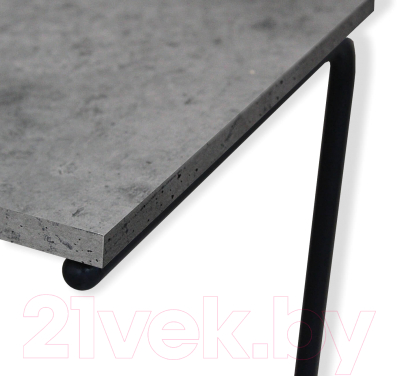 Приставной столик Sheffilton SHT-CT9 (бетон чикаго светлый/черный муар)