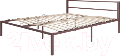 Двуспальная кровать Князев Мебель Берта БА.160.200.К (коричневый муар)