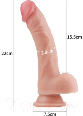 Фаллоимитатор LoveToy Dual-Layered Silicone Dildo / LV4004 Flesh