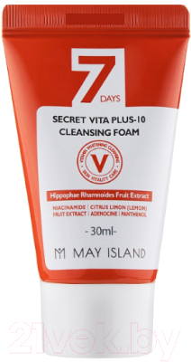 Пенка для умывания May Island 7 Days Secret Vita Plus-10 Cleansing (30мл)
