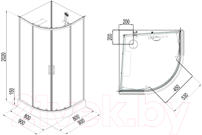 Купить Душевая кабина Aquanet Passion Evo R 90 / 267253 в Гомеле