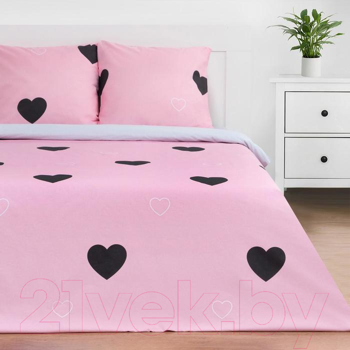 Комплект постельного белья Этель Pink heart / 5424339