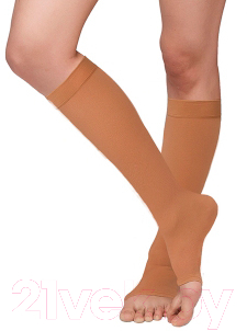 Изображение товара Гольфы компрессионные Польза 3001 ниже колена 2 кл.к. (р.3 (M), рост1, бежевый хлопок)
