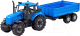 Трактор игрушечный Полесье Прогресс с бортовым прицепом / 91253 (инерционный, синий) - 