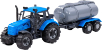 Трактор игрушечный Полесье Прогресс с прицепом-цистерной / 91550 (синий) - 