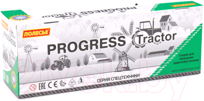Трактор игрушечный Полесье Прогресс с прицепом-цистерной / 91567 (зеленый)