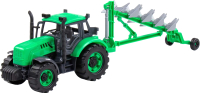Трактор игрушечный Полесье Прогресс с плугом инерционный / 91307 (зеленый) - 