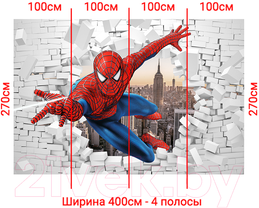 Фотообои листовые Arthata Fotooboi-SpiderMan-66 (400x270)