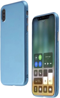 Чехол-накладка Case Deep Matte v.2 для iPhone X (голубой, фирменная упаковка) - 