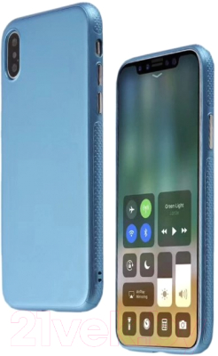 Чехол-накладка Case Deep Matte v.2 для iPhone X (голубой, фирменная упаковка)