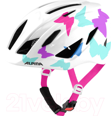 Защитный шлем Alpina Sports 2022 Pico Pearl / A9761-10 (р-р 50-55, белый/бабочки/глянец)