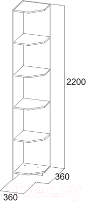 Угловое окончание для шкафа Просто Хорошая Мебель Вега К ДМ-13 Серия №2 / 00-00103039