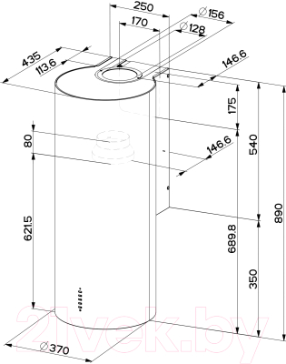 Вытяжка коробчатая Faber Cylindra Plus WH Gloss A37 / 335.0492.565