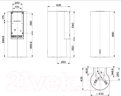 Вытяжка коробчатая Faber Cylindra Plus WH Gloss A37 / 335.0492.565