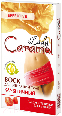 Набор для депиляции Lady Caramel Клубничный для тела 16 полосок + 4 салфетки