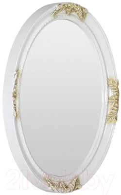 Зеркало Интердизайн Роза овальное (белоснежный/золото)